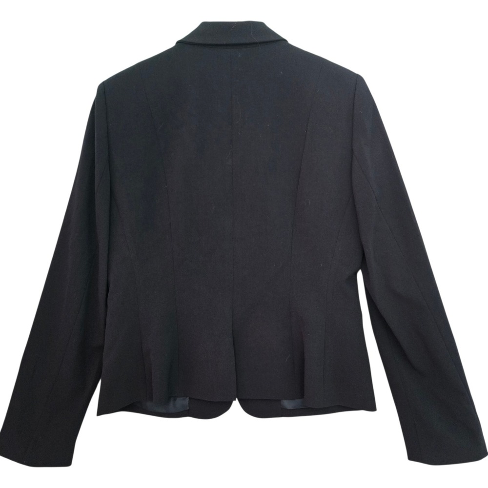 Tahari Arthur S Levine Womens Black Single Button Blazer Career Academia Size 8 - Picture 8 of 10